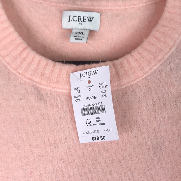 NWT Plus siz J crew stripe sweater pink orange XXL - Picture 4 of 6